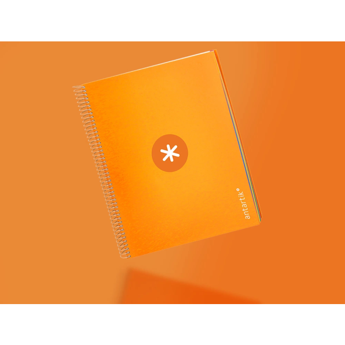 Antartik Cuaderno espiral micro A4 120 hojas 90 gr tapa forrada color mostaza 8