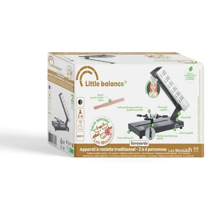 Little Balance Raclette 4 personas, 600 W, Diseño Meuuuh / Acero inoxidable 3