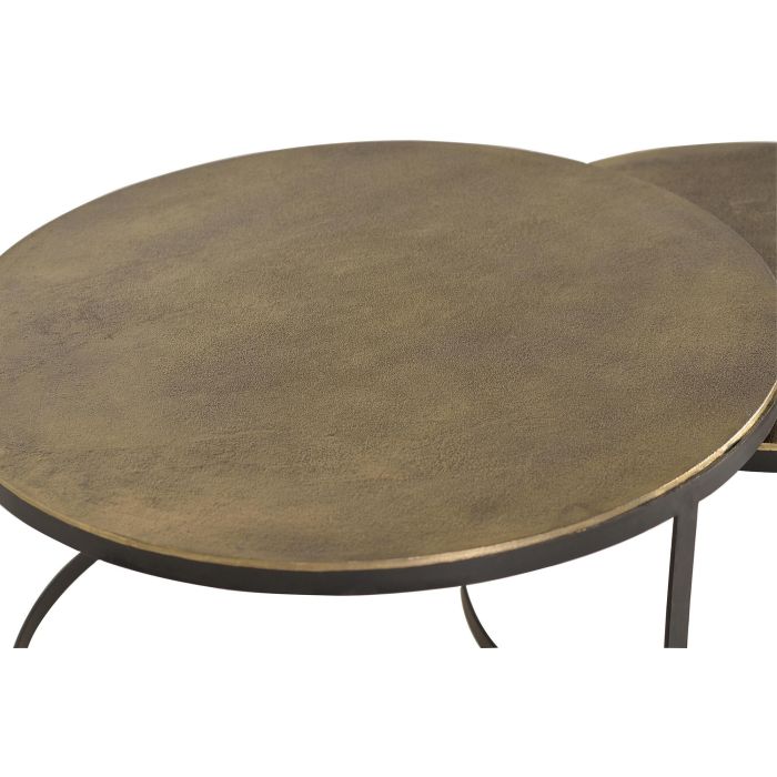 Giner y Colomer Mesa de Café Nido Tapa de Bronce Patas de Metal Dorado 2