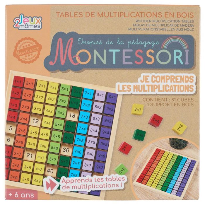 Jeux 2 momes Juego de Multiplicar de Madera Montessori