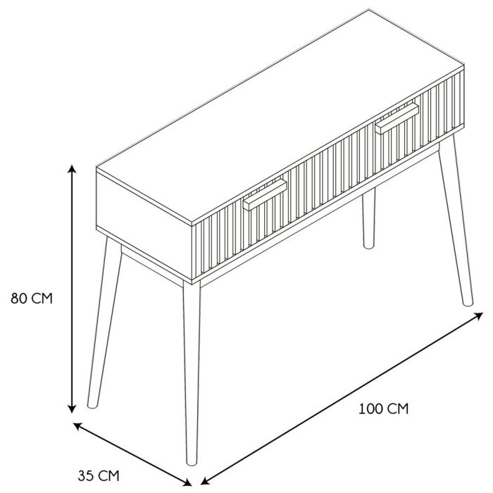 Home Deco Factory Consola Natural con 2 Cajones Klaus 100x35x80 cm 6 Home Deco Factory Consola Natural con 2 Cajones Klaus 100x35x80 cm 6