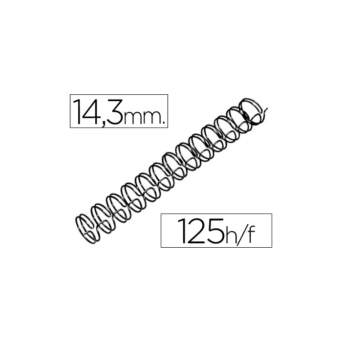 Gbc Espiral Wire 3:1 14,3 mm N.9 Negro Capacidad 125 Hojas Caja 100 Unidades 0 Gbc Espiral Wire 3:1 14,3 mm N.9 Negro Capacidad 125 Hojas Caja 100 Unidades 0