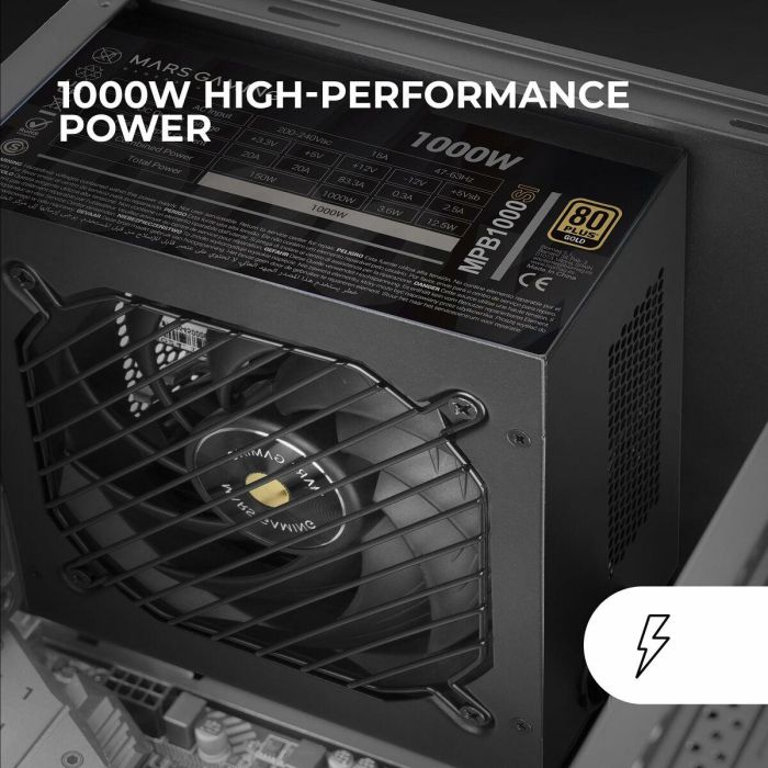 Fuente de Alimentación Mars Gaming MPB1000SI ATX 1000 W 80 Plus Gold 5 Fuente de Alimentación Mars Gaming MPB1000SI ATX 1000 W 80 Plus Gold 5