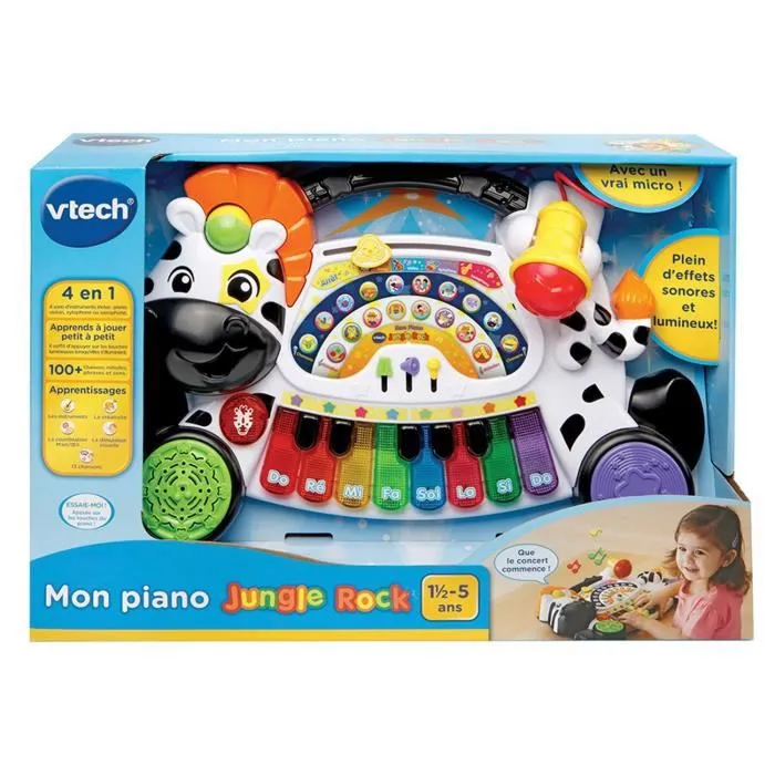 Vtech Baby Jungle Rock - Zebre Piano - Juguete musical para niños con piano interactivo y micrófono 1 Vtech Baby Jungle Rock - Zebre Piano - Juguete musical para niños con piano interactivo y micrófono 1