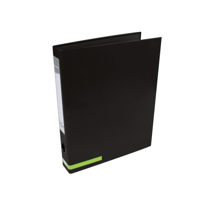 Liderpapel Carpeta de 2 anillas 25 mm A4 forrado color system con ollao y tarjetero negro 1