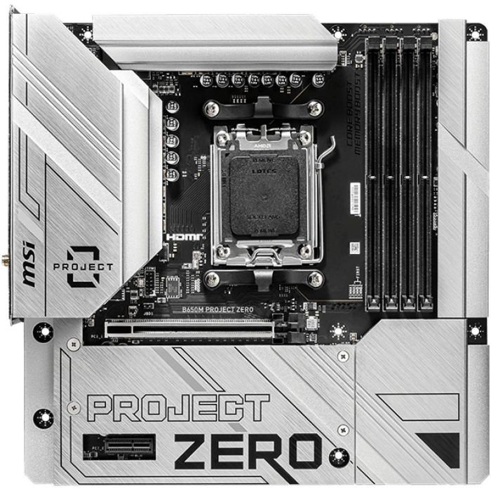 MSI Placa Base B650M PROJECT ZERO, AMD AM5, Chipset B650, DDR5, Wi-Fi 6E, Bluetooth 5.3, Micro ATX - 911-7E09-007 1 MSI Placa Base B650M PROJECT ZERO, AMD AM5, Chipset B650, DDR5, Wi-Fi 6E, Bluetooth 5.3, Micro ATX - 911-7E09-007 1