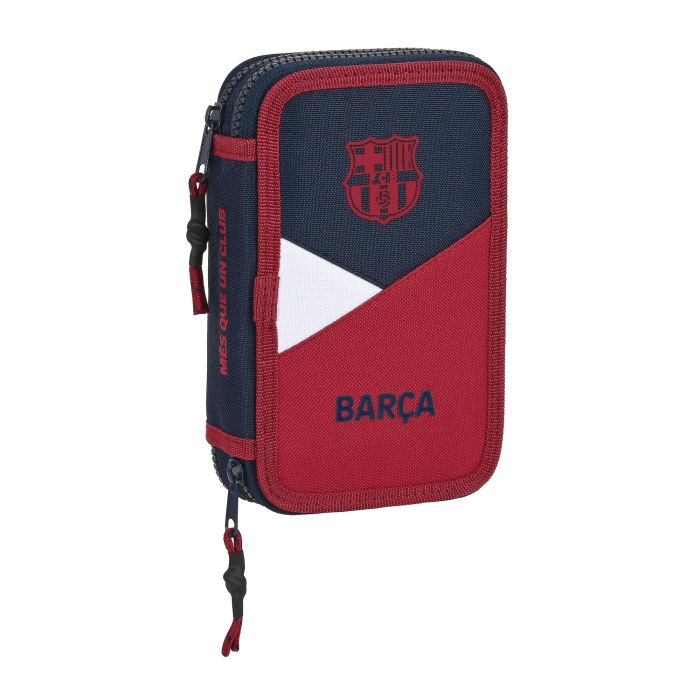 Plumier Doble F.C. Barcelona Corporativa Azul Granate 12.5 x 19.5 x 4 cm (28 piezas)