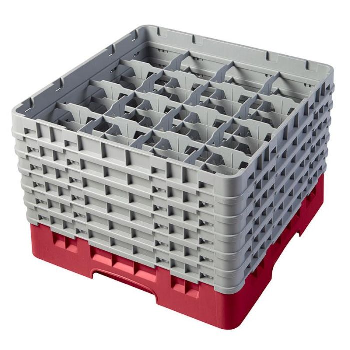 CAMBRO - 16S1114-416 - Cesta de lavado 16 comp. 6 alturas - 10,9 cm Ø máx. - alt. máx. 29,9 cm - 50 x 50 x 34,9 cm - Arándano