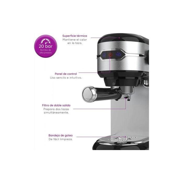 Cafetera Superautomática Grunkel CAFPRESOH-20 Plata 1 L 2 Cafetera Superautomática Grunkel CAFPRESOH-20 Plata 1 L 2