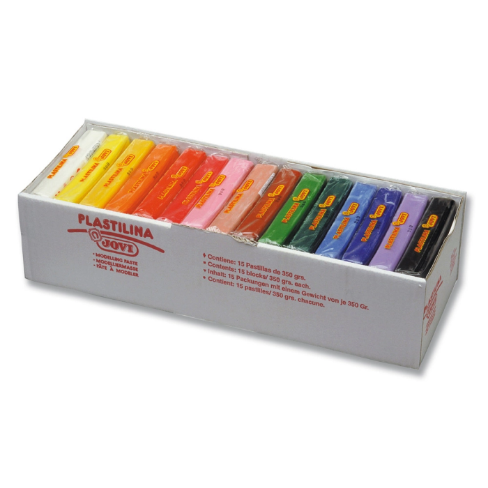 Jovi Plastilina Pastilla 350 gr Colores Surtidos Caja Expositora 15 Unidades 1