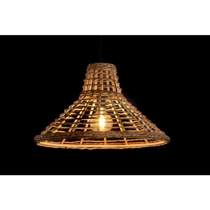 DKD Home Decor Lámpara de Techo Urban de Ratán Marrón 56x56x34 cm E27 50W 1