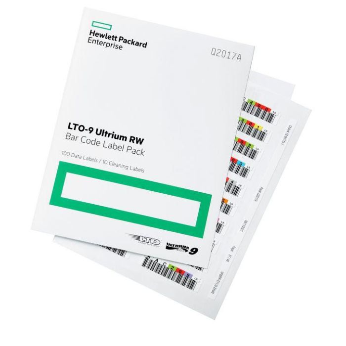 Hewlett Packard Enterprise LTO-9 Ultrium RW Bar Code Label Pack - Etiquetas Numeradas Consecutivamente, 100 Datos + 10 Limpieza