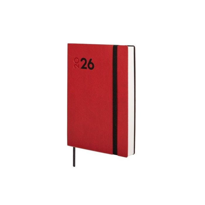 Agenda Anual (2026) Finocam Dynamic Mara Cosida Tapa Flexible Con Goma Y4 120X170 D/P Rojo