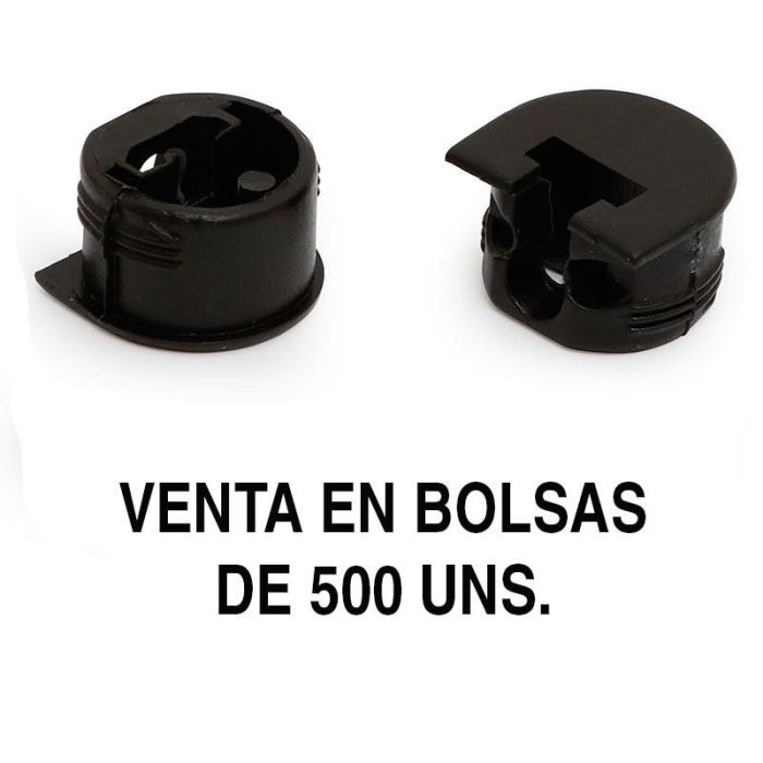 Herrajes Alk Soporte Cazoleta Luna (500 Unidades) Acabado Negro