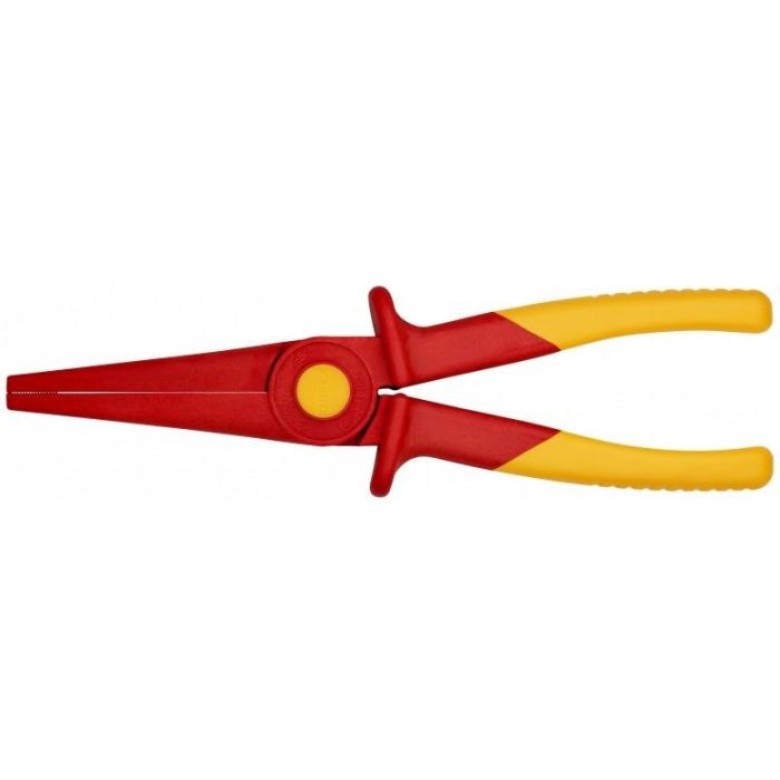 Knipex 98 62 02 Alicates de Punta Fina de Plástico, Mango Ergonómico Rojo/Amarillo, 220 mm