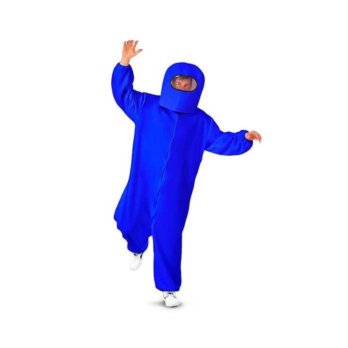 My Other Me Disfraz Among Us Impostor Azul Talla M - Incluye Escafandra y Traje Completo con Cremallera y Bolsillos para Niños +3 Años 2