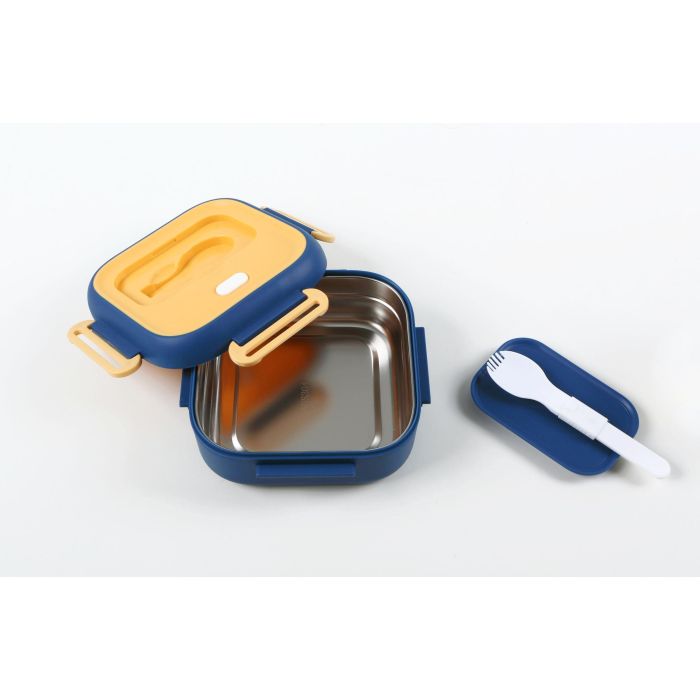 Thermosport Fiambrera de Plástico y Acero Cuadrada 750 ml - 17.5 cm (Ancho) x 17.3 cm (Largo) x 8.4 cm (Alto) 1