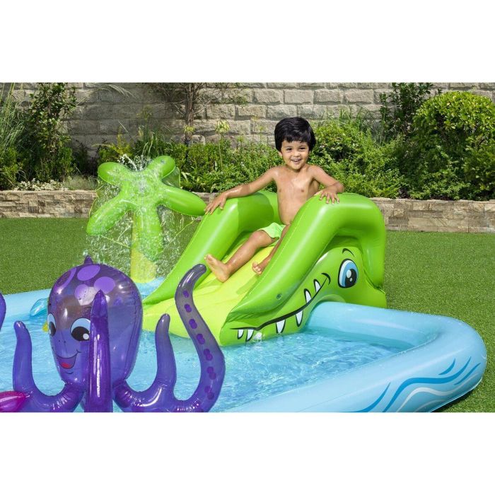 Bestway Piscina Infantil Zona de Juegos Acuático Fantástico 239 x 206 x 86 cm con Fuente y Tobogán 9