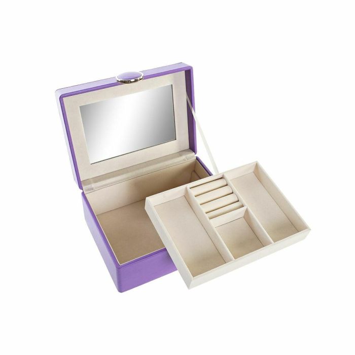 Caja-Joyero DKD Home Decor Lila Madera MDF 17 x 13 x 8,5 cm Caja-Joyero DKD Home Decor Lila Madera MDF 17 x 13 x 8,5 cm
