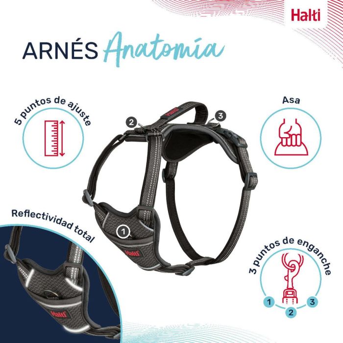 Halti Anatomy Arnés Gris L Cuerpo 60-85 cm 5 Halti Anatomy Arnés Gris L Cuerpo 60-85 cm 5