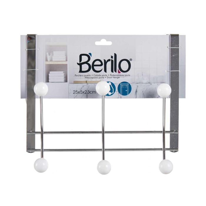 Percha para Puerta con 6 Ganchos - Blanco Berilo - 22.5x25x9 cm (24 Unidades) 2 Percha para Puerta con 6 Ganchos - Blanco Berilo - 22.5x25x9 cm (24 Unidades) 2