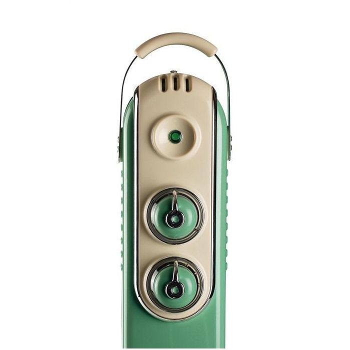 Ariete 837/14 Radiador de Aceite Vintage 7 Elementos Verde, 3 Niveles de Potencia, Ruedas 360° 1