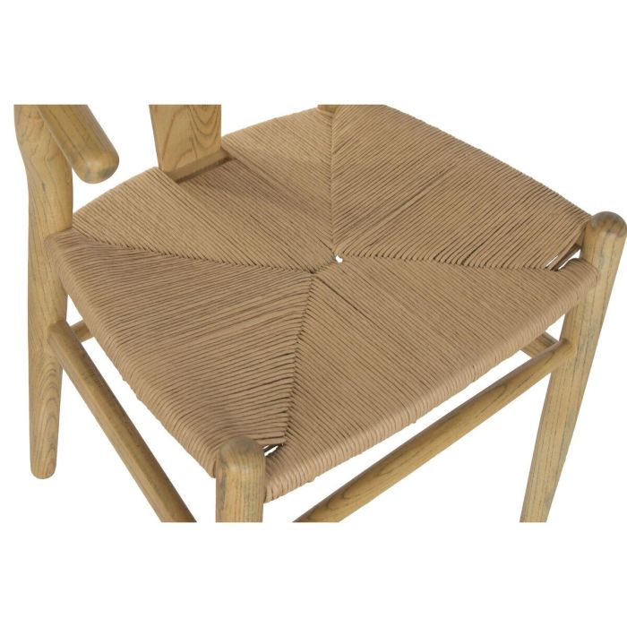 DKD Home Decor Silla Cottage de Olmo y Ratán Natural 46 x 80 x 55 cm - Altura asiento 42 cm 5