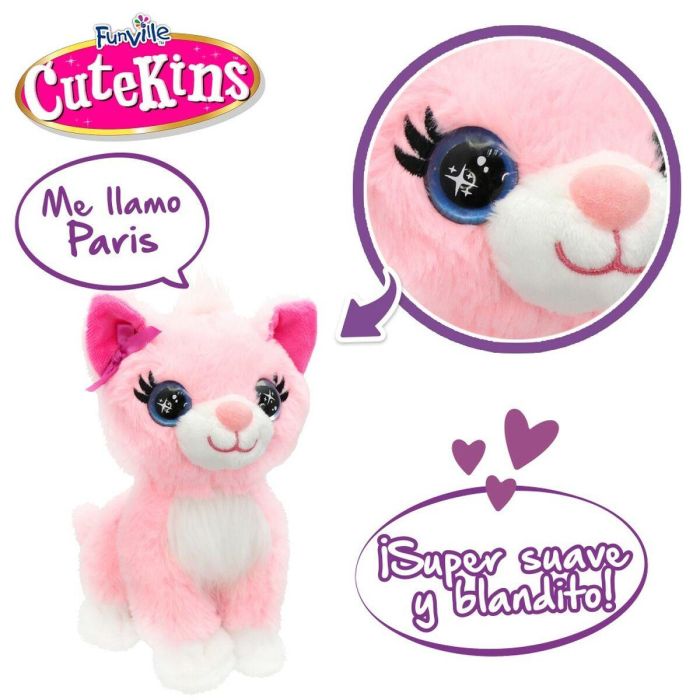 Peluche cutekins gatito con bolso de diseño 19x20x14 cm 4