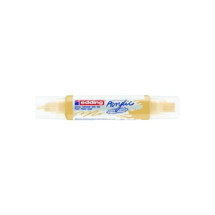 Marcador Acrylic Edding 5400 3D Doble Punta (2-3/5-10 Mm) Amarillo Pastel 5 unidades