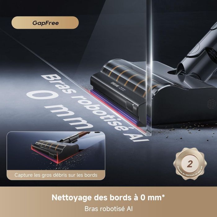 Dreame V30 Aspirador sin Cable 330 AW, IA GapFree, OmniX 2.0 para alfombras, Tubo Plegable 90°, Anti-enredos TangleCut 2