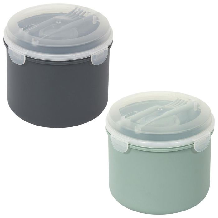 Cook Concept Fiambrera Take Away Cilíndrica con Cubiertos 1.4 L Colores Surtidos 2