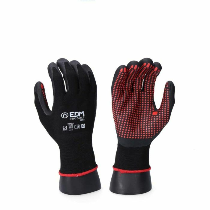 Guantes de Trabajo EDM Negro Licra Nitrilo Metal Industriales 0 Guantes de Trabajo EDM Negro Licra Nitrilo Metal Industriales 0