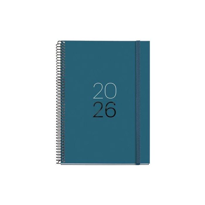 Agenda Anual (2026) Miquelrius Basic Calm Espiral Tapa Extra Con Goma Plus 155X213 S/V Ocean