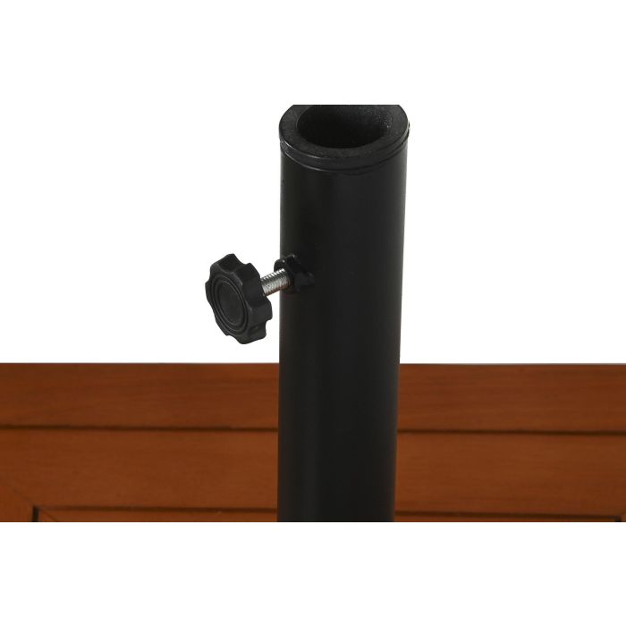DKD Home Decor Base Parasol Terraza Y Jardin Natural Negro Eucalipto Granito Metal 48 x 48 x 39 cm 2