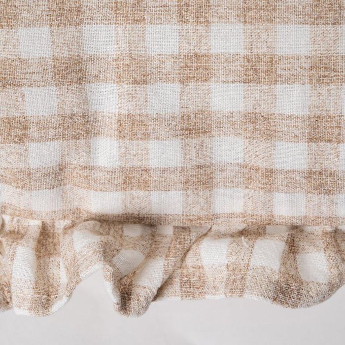 Cojín Cuadros Beige Algodón 50 X 30 cm