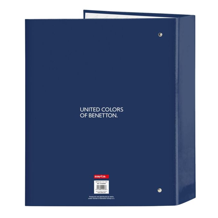 Carpeta de anillas Benetton Cool Azul marino A4 27 x 33 x 6 cm 1