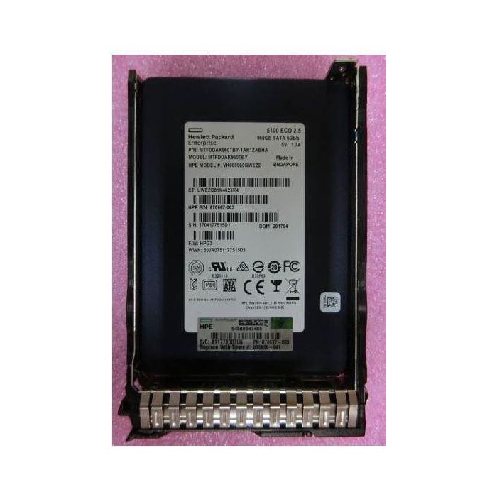 Hewlett Packard Enterprise 960GB SATA 6G SFF RI DS SSD 0 Hewlett Packard Enterprise 960GB SATA 6G SFF RI DS SSD 0