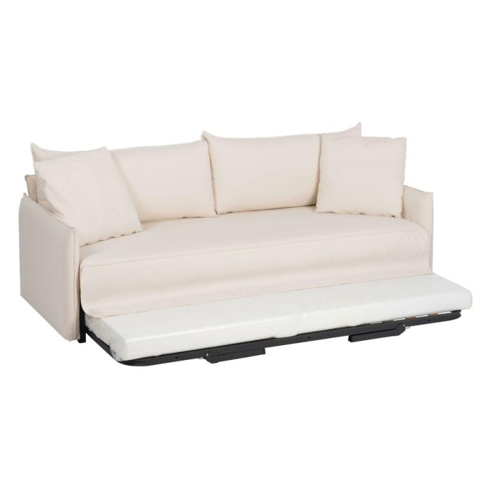 Sofá Cama 200 x 94 x 86 cm Tejido Sintético Crema 8