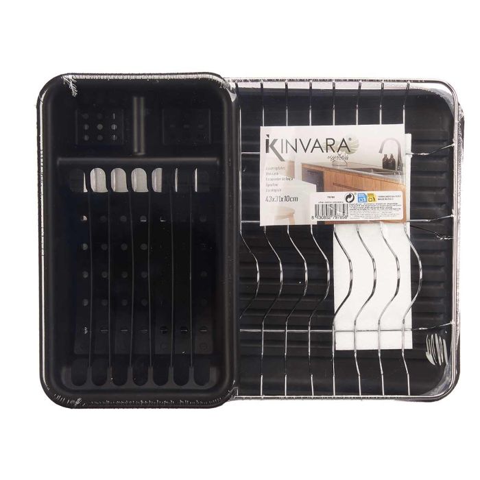 Escurreplato Plano Negro Bandeja Recipiente Kinvara 43X11CM (4 Unidades) 2 Escurreplato Plano Negro Bandeja Recipiente Kinvara 43X11CM (4 Unidades) 2