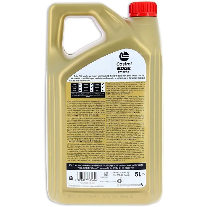 Castrol 4008177188626 Aceite de Motor EDGE 5W-30 C3 5L 2 Castrol 4008177188626 Aceite de Motor EDGE 5W-30 C3 5L 2