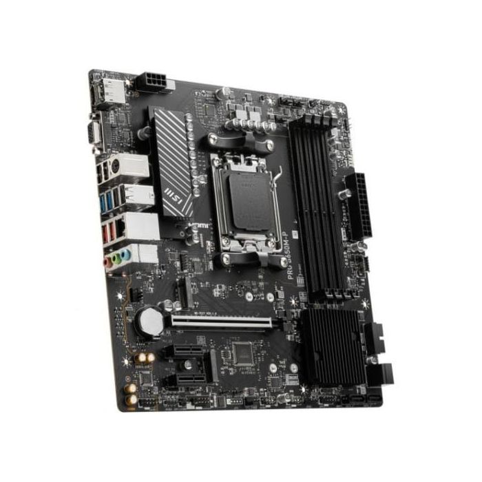 MSI 911-7E27-001 PRO B650M-P Placa Base mATX AMD AM5, Chipset B650, 4x DDR5 192GB, HDMI+DP+VGA, 7x USB 3.2 3