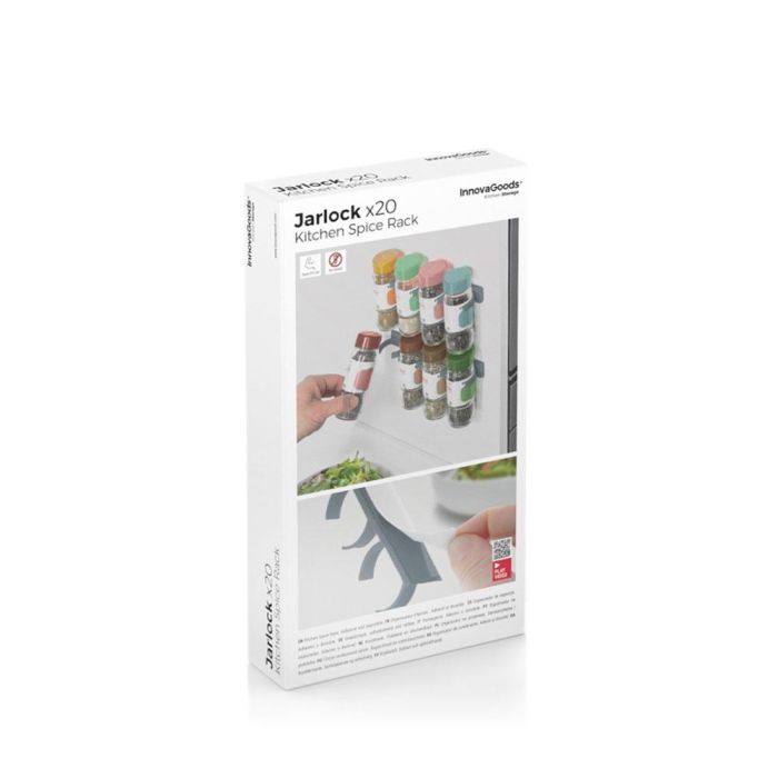 Organizador de Especias Adhesivo y Divisible Jarlock x20 InnovaGoods 6 Organizador de Especias Adhesivo y Divisible Jarlock x20 InnovaGoods 6