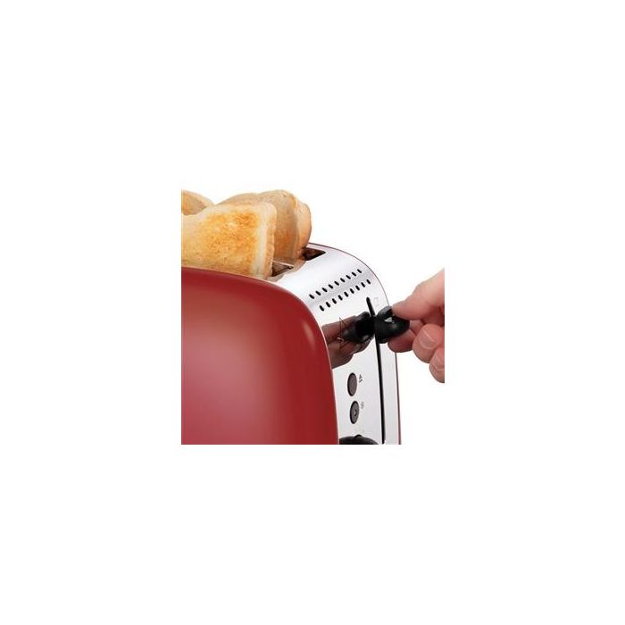 Russell Hobbs 26554-56 Tostador Colours Plus Rojo con Calientapanecillos y Tueste Rápido 5