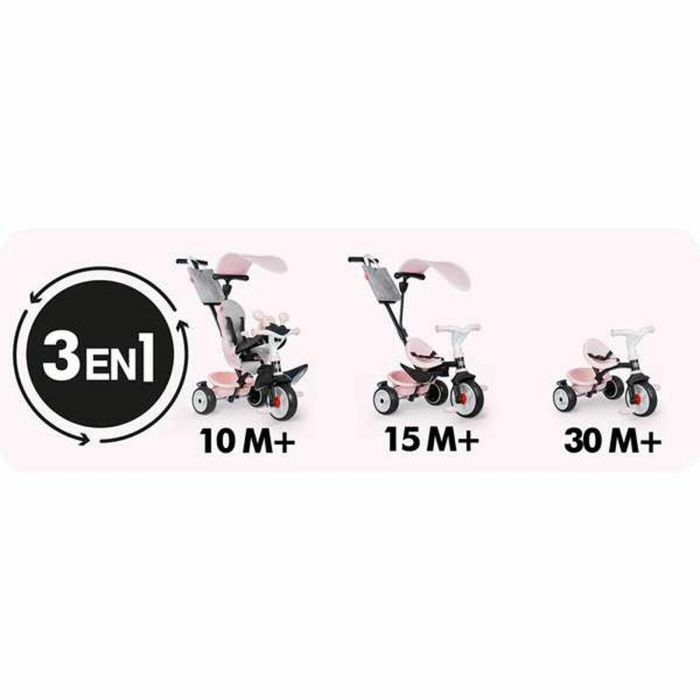 Smoby SMO741504 Triciclo Baby Driver Rosa 17 Smoby SMO741504 Triciclo Baby Driver Rosa 17