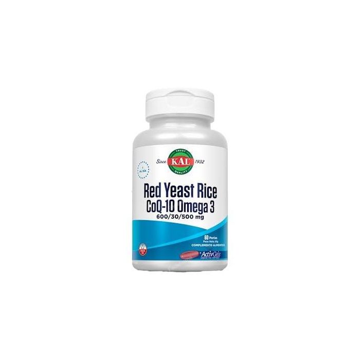 KAL Arroz Rojo, CoQ10 y Omega 3 para estilo de vida saludable - 60 perlas