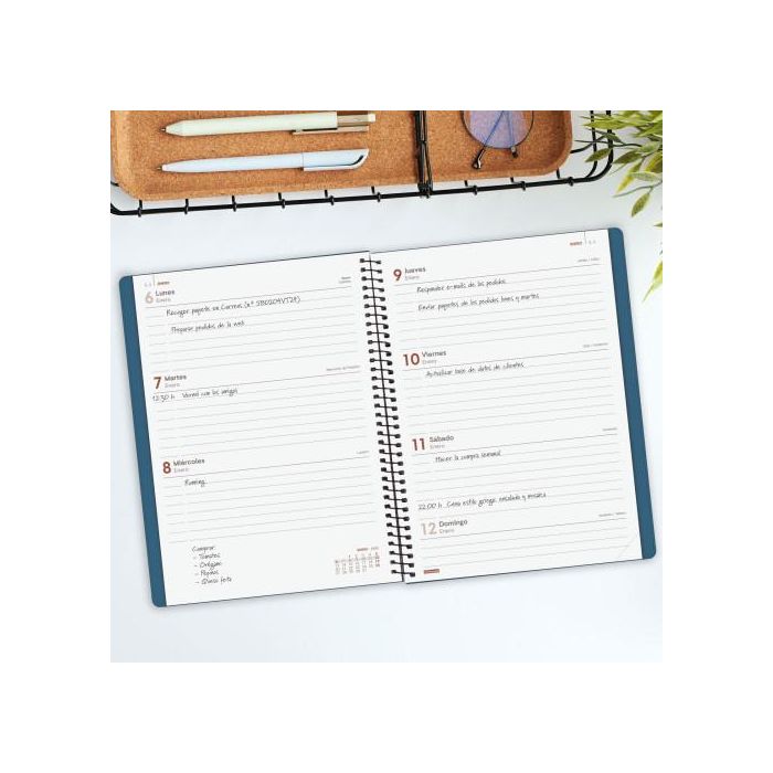 Agenda 2025 Basic My E10 155X212Mm Semana Vista Horizontal Azul Finocam 743501025 2