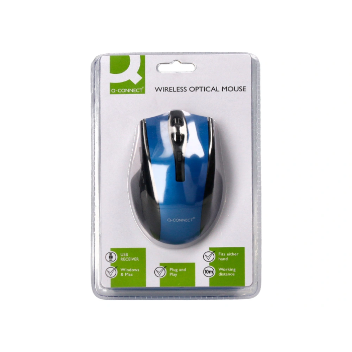 Q-connect Ratón Óptico Inalámbrico 2.4 GHz 1000 DPI Receptor USB Azul 6