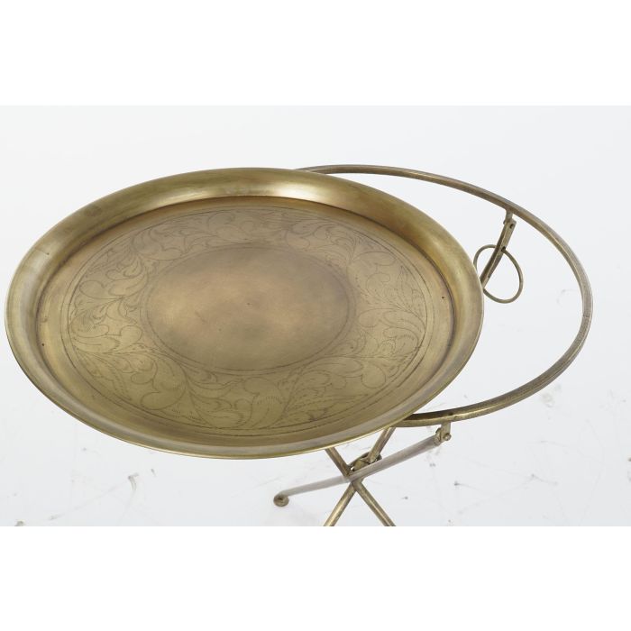 DKD Home Decor Mesita Auxiliar Glam Dorado Laton 47.5 x 64.5 x 47.5 cm 4