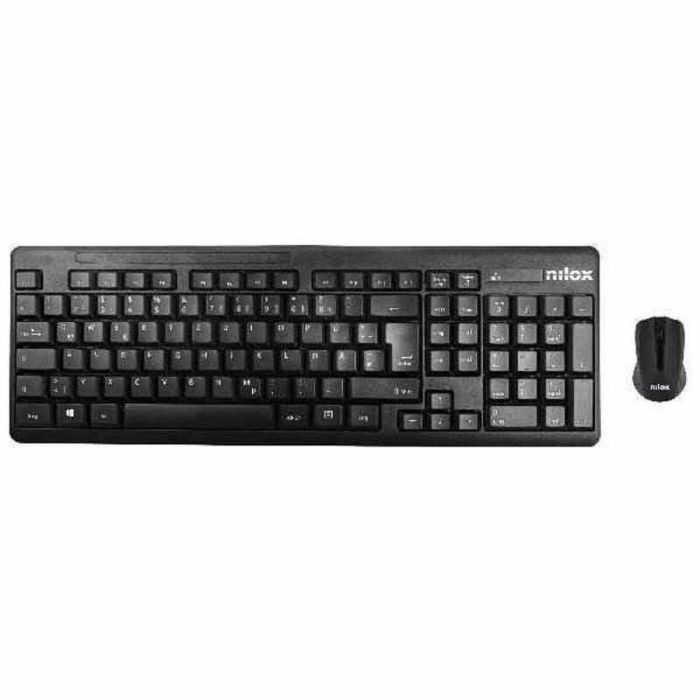 Nilox NXKMWE0001 Kit Teclado + Ratón Inalámbrico 2.4GHz USB Teclado Español completo Ratón Óptico 1000DPI Negro