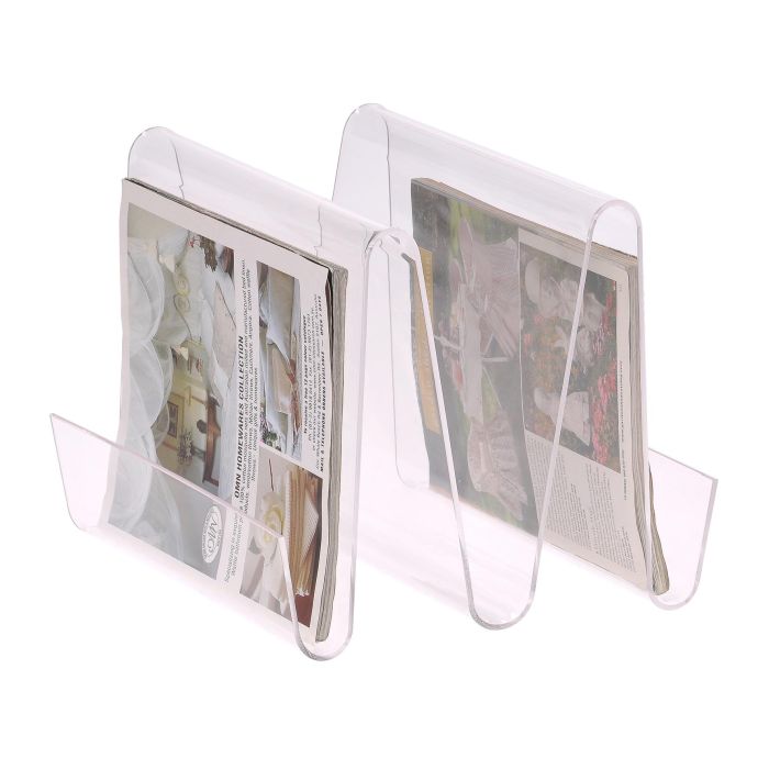 DKD Home Decor Revistero de Acrílico Transparente, Modelo Loft, con Medidas: 31 cm de Largo, 25 cm de Alto y 30 cm de Ancho